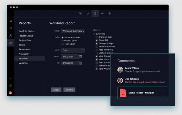 Project reporting software
